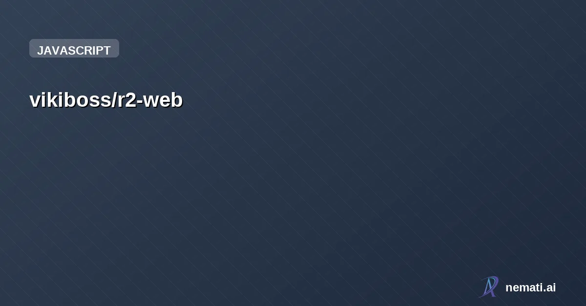 vikiboss/r2-web — 📁 Web 原生实现的 Cloudflare R2 管理器，支持文件上传、目录预览和文件操作等功能，界面简洁优雅，适用于桌面和移动设备。