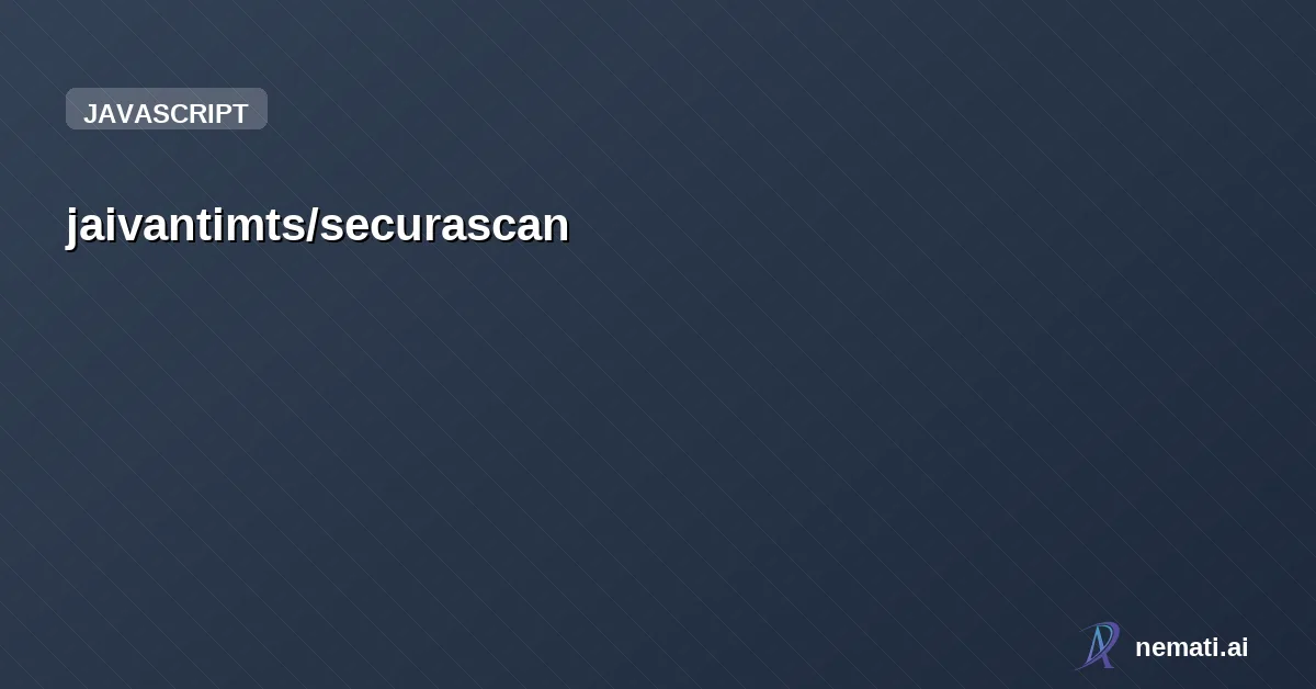 jaivantimts/securascan — Open-source security dashboard using Have I Been Pwned and multiple security API