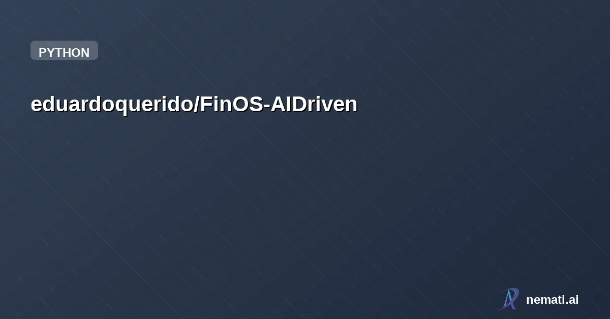 eduardoquerido/FinOS-AIDriven — FinOS: AI-Driven Financial Orchestrator