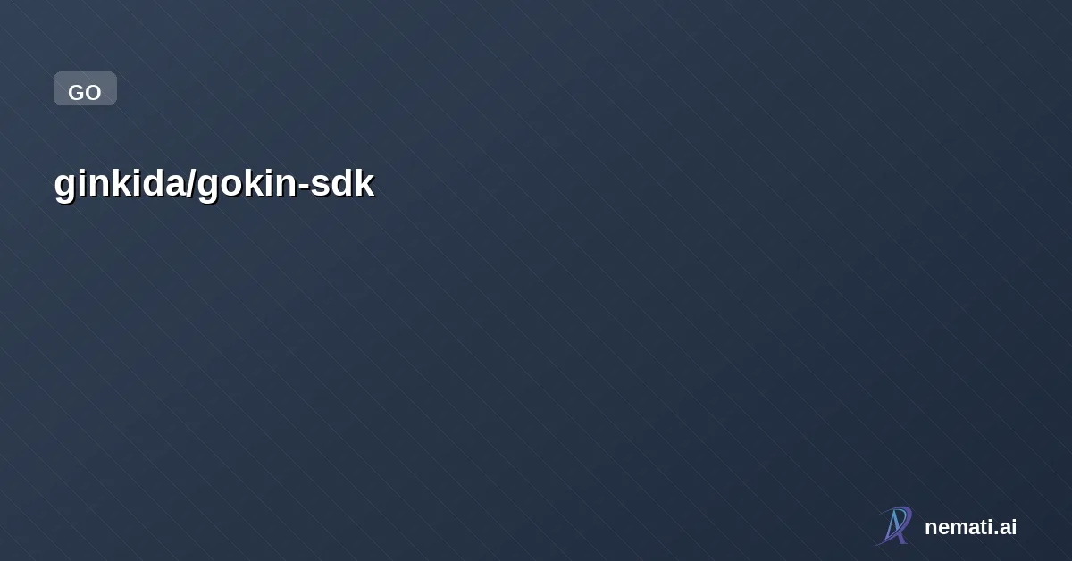 ginkida/gokin-sdk — Go framework for building AI agents with tool use, multi-agent orchestration, an